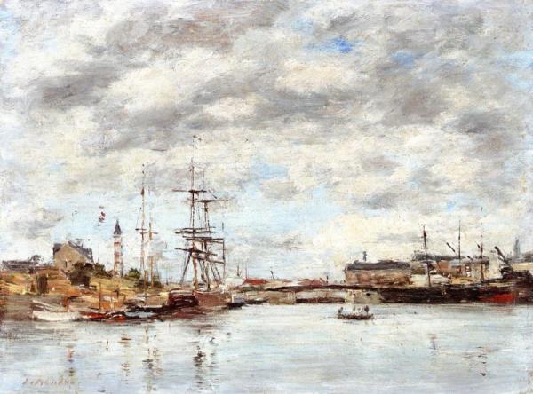 Deauvile, The Harbor by Eugène-louis Boudin