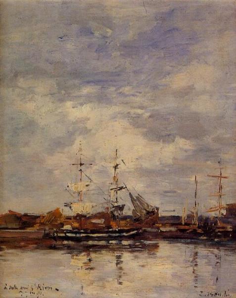 Deauville Harbor by Eugène-louis Boudin