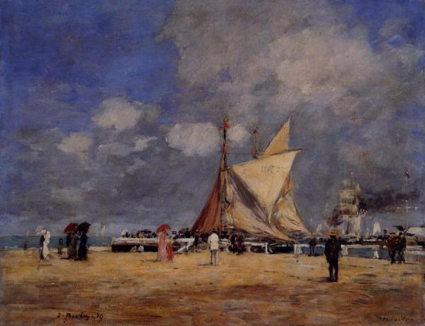 Deauville, On The Jetty by Eugène-louis Boudin