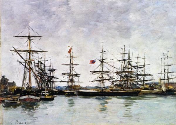 Deauville, The Harbor by Eugène-louis Boudin