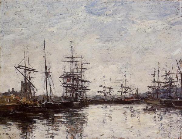 Deauville, The Harbor by Eugène-louis Boudin