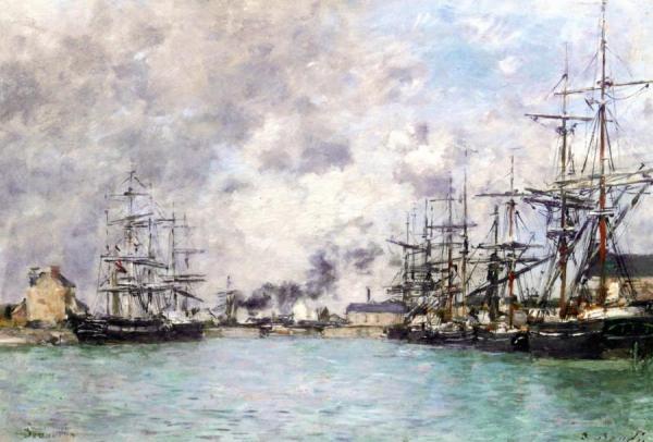 Deauville, The Harbor by Eugène-louis Boudin