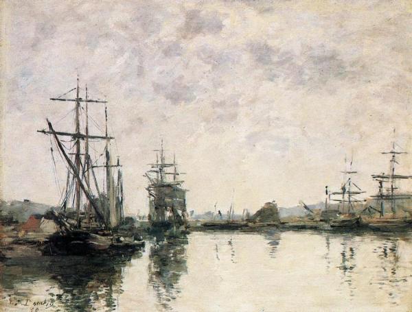 Deauville, The Harbor by Eugène-louis Boudin