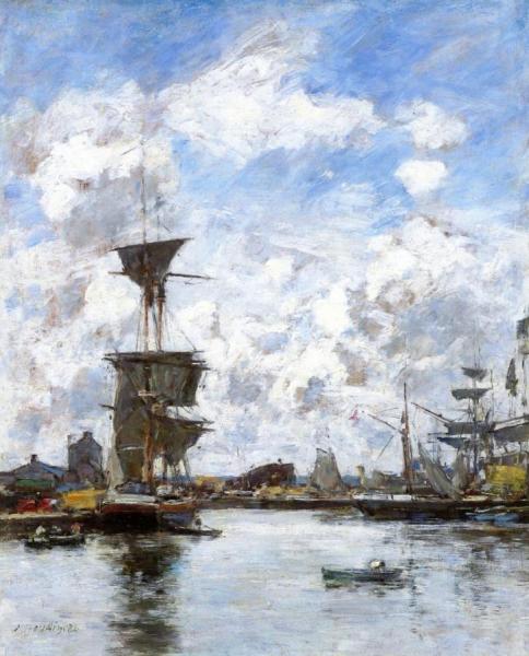 Deauville, The Harbor by Eugène-louis Boudin