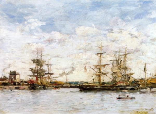 Deauville, The Harbor by Eugène-louis Boudin