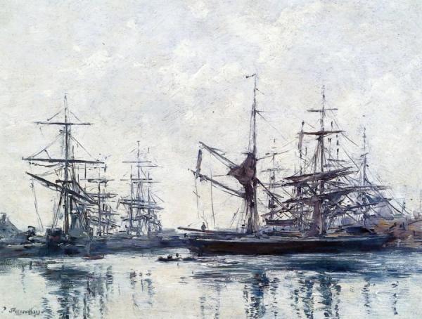 Deauville, The Harbor by Eugène-louis Boudin