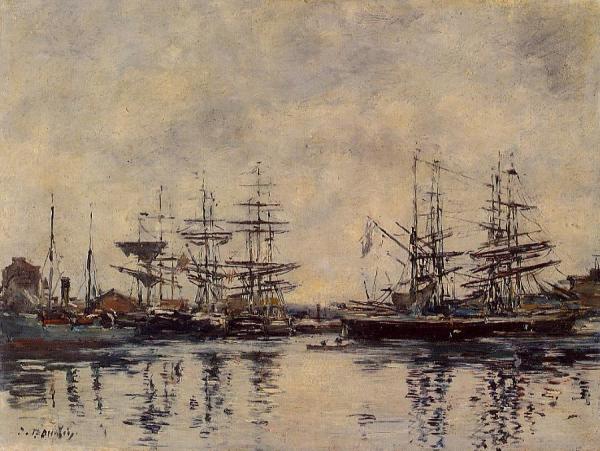 Deauville, The Harbor by Eugène-louis Boudin