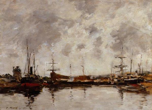 Deauville, The Harbor by Eugène-louis Boudin