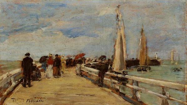 Deauville, The Jetty by Eugène-louis Boudin