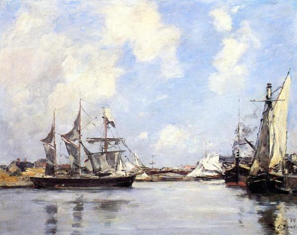 Deauville, The Port by Eugène-louis Boudin