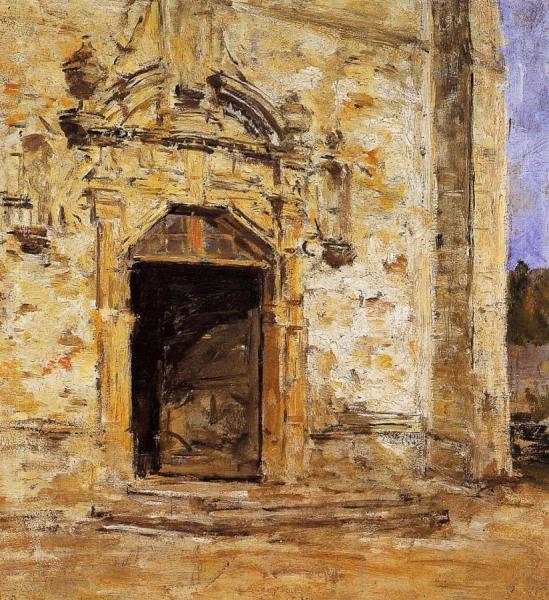 Door Of The Touques Church by Eugène-louis Boudin