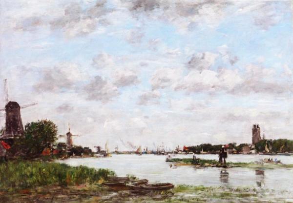 Dordrecht, La Meuse by Eugène-louis Boudin
