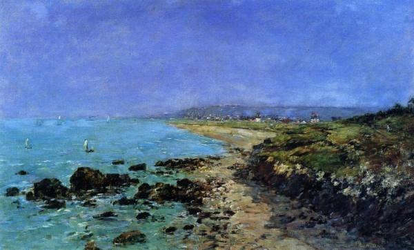 Douarnenez, The Shore And The Bay by Eugène-louis Boudin