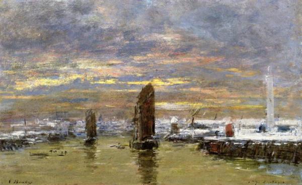Dunkirk, Sunrise In Winter by Eugène-louis Boudin