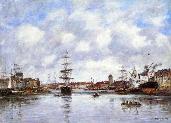 Dunkirk, The Hollandaise Basin by Eugène-louis Boudin