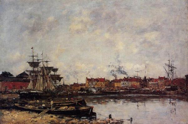 Dunkirk, The Inner Port by Eugène-louis Boudin
