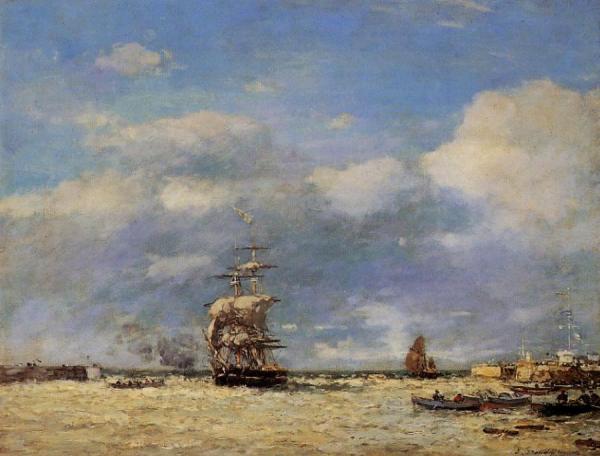 Entering The Port Of Havre by Eugène-louis Boudin