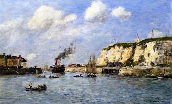 Entrance To The Port, Dieppe by Eugène-louis Boudin
