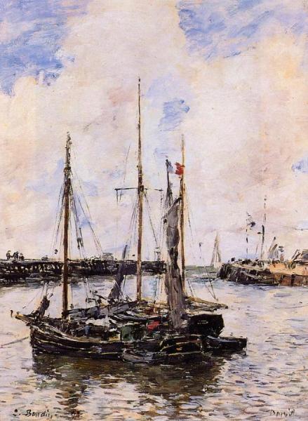 Entrance To The Port Of Trouville by Eugène-louis Boudin