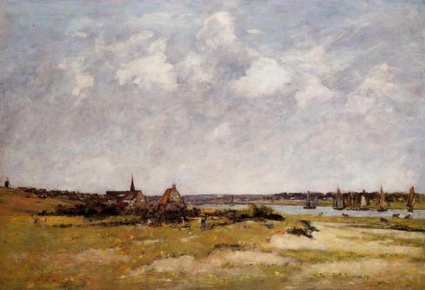 Etaples, La Canache. High Tide by Eugène-louis Boudin