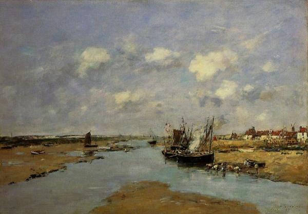 Etaples, La Canache, Low Tide by Eugène-louis Boudin