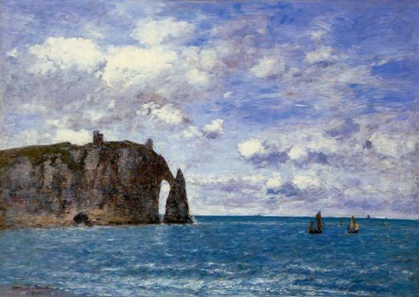 Etretat: La Falaise D'aval by Eugène-louis Boudin
