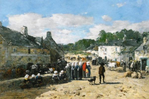Fair Day In Brittany by Eugène-louis Boudin