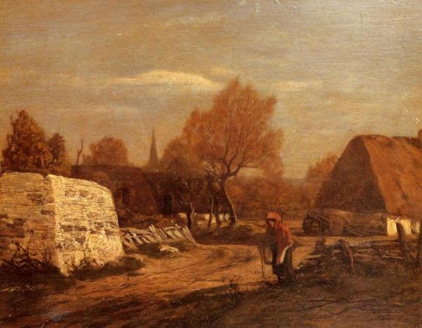 Farm Near Quimper by Eugène-louis Boudin
