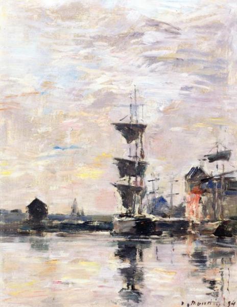 Fecamp, The Harbor by Eugène-louis Boudin