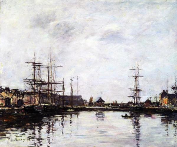 Fecamp, The Harbor by Eugène-louis Boudin