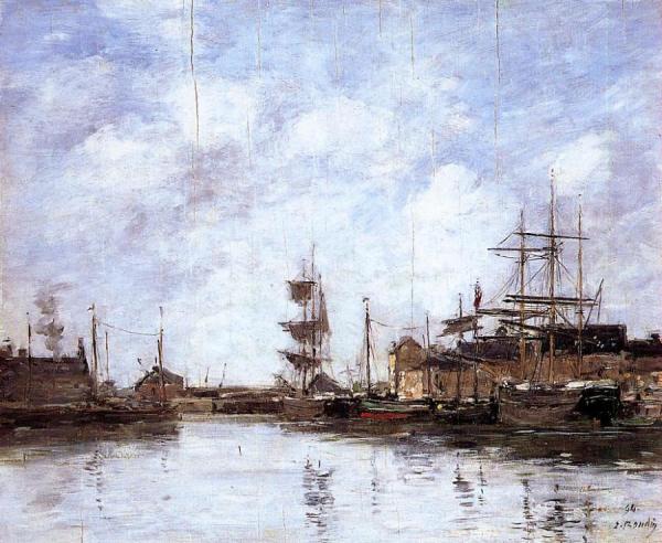 Fecamp, The Inner Harbor by Eugène-louis Boudin