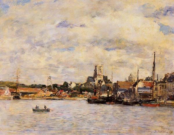 Fecamp, The Port by Eugène-louis Boudin