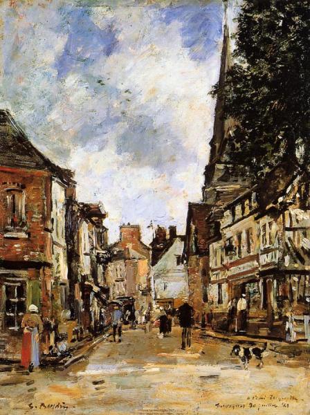 Fervaques, A Village Street by Eugène-louis Boudin