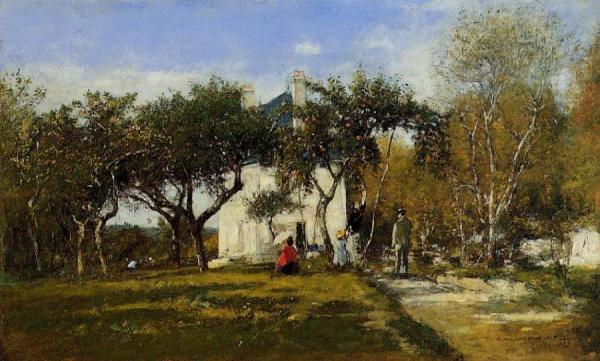 Fervaques, Garden And House Of Monsieur Jacuette by Eugène-louis Boudin