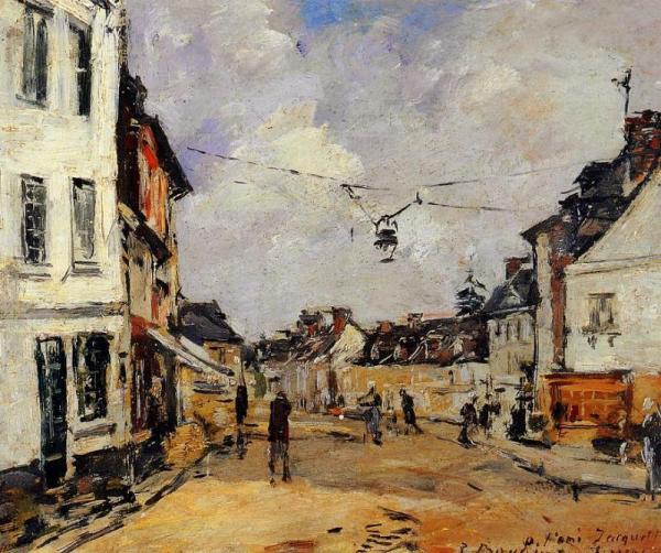 Fervaques, The Main Street by Eugène-louis Boudin