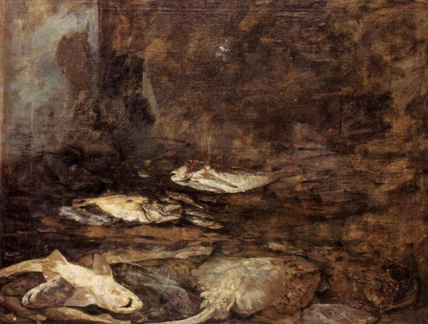 Fish, Skate And Dogfish by Eugène-louis Boudin
