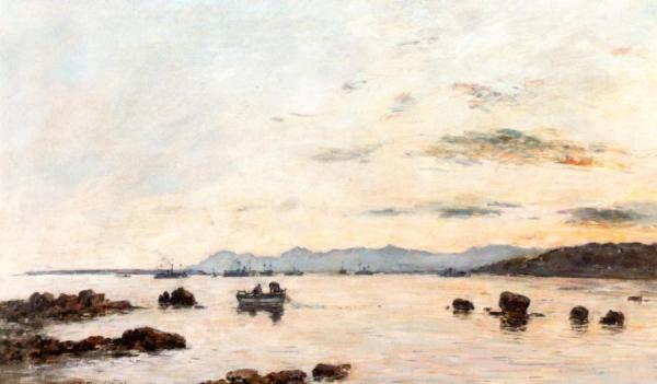 Golfe-juan, The Squadron In The Bay by Eugène-louis Boudin