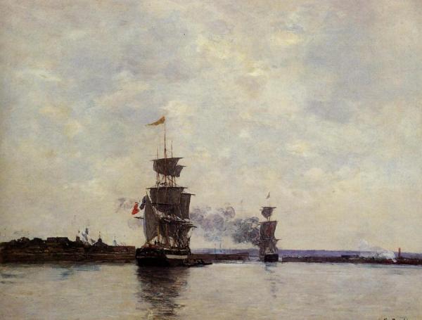 Havre, The Outer Harbor by Eugène-louis Boudin