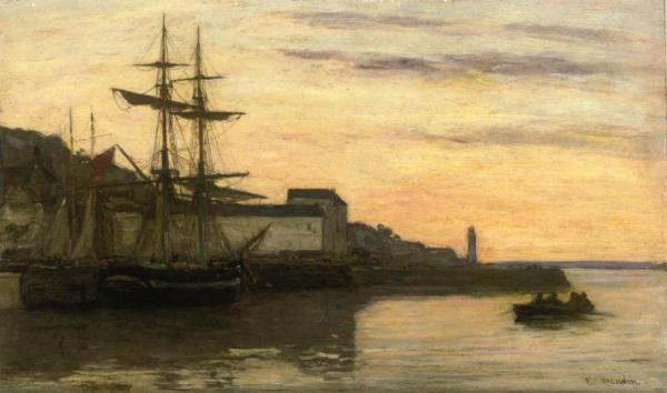 Honfleur, Sailboats by Eugène-louis Boudin