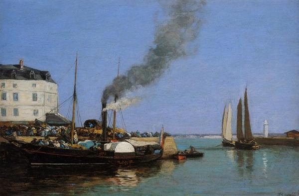 Honfleur, The Jetty by Eugène-louis Boudin