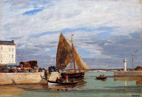 Honfleur, The Port by Eugène-louis Boudin