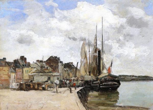 Honfleur, The Port by Eugène-louis Boudin