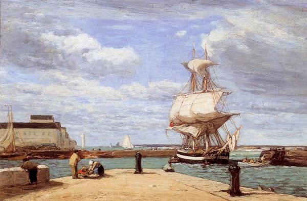 Honfleur, The Port by Eugène-louis Boudin