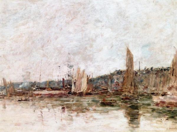 Honfleur, The Port, Morning by Eugène-louis Boudin