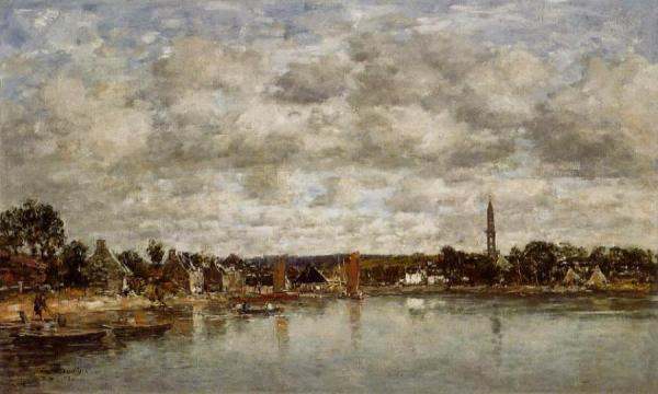Hopital-camfrout, Le Bourg by Eugène-louis Boudin