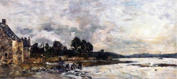 Hopital-camfrout, The Shore by Eugène-louis Boudin