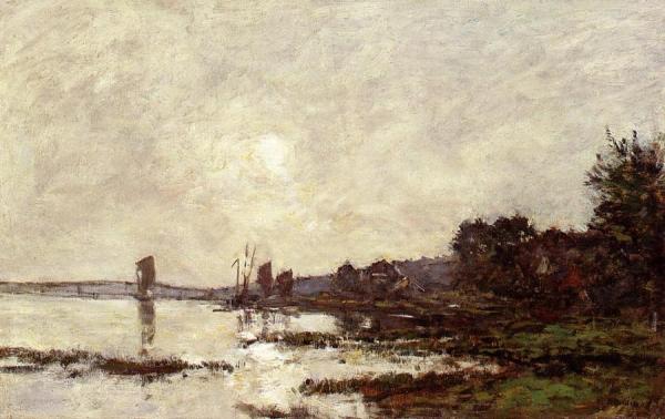 Inlet At Faou by Eugène-louis Boudin