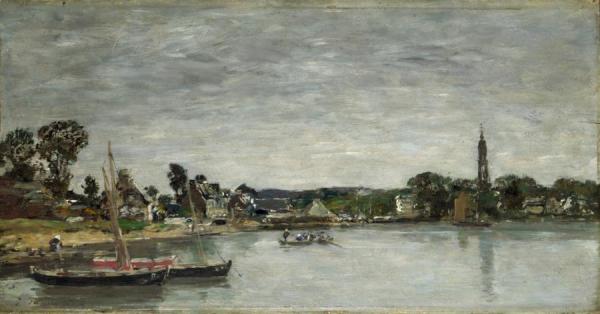 L'hopital-camfrout, Brittany by Eugène-louis Boudin