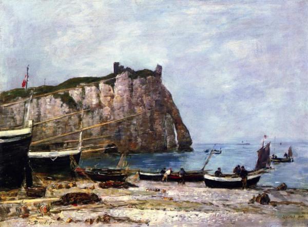 La Falaise D'aval, Etretat by Eugène-louis Boudin