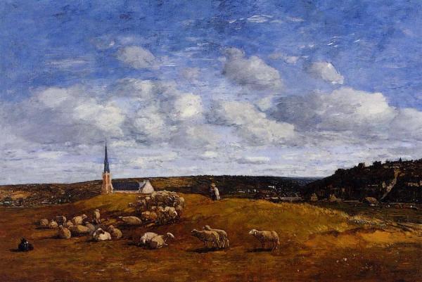 Landscape Near Deauville by Eugène-louis Boudin